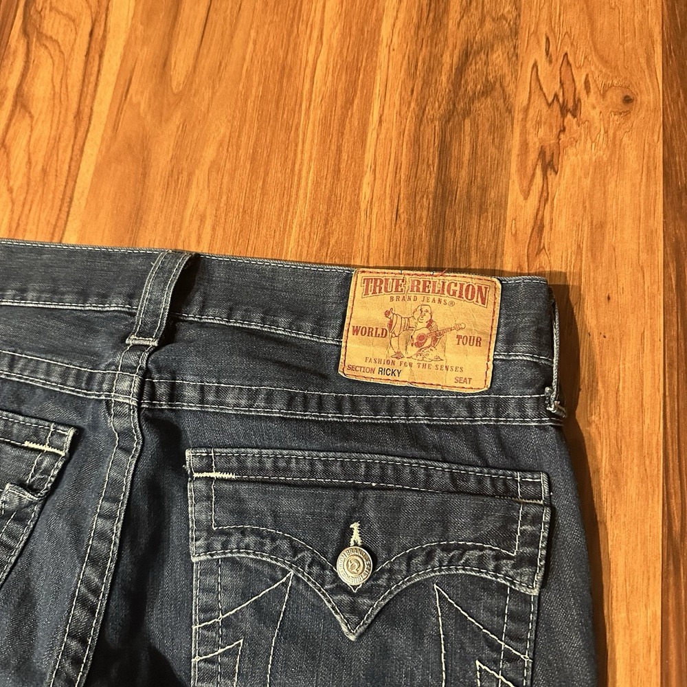 VTG True Religion Ricky Men's Jeans 34 (fits 36x33) Flare Boot Cut USA Y2K